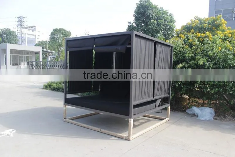 Fashion aluminium sunbed outdoor sofa bed with canopy