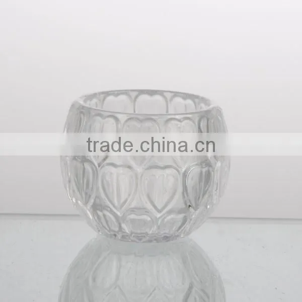top grade polka dot pattern clear votive wedding candle holder set