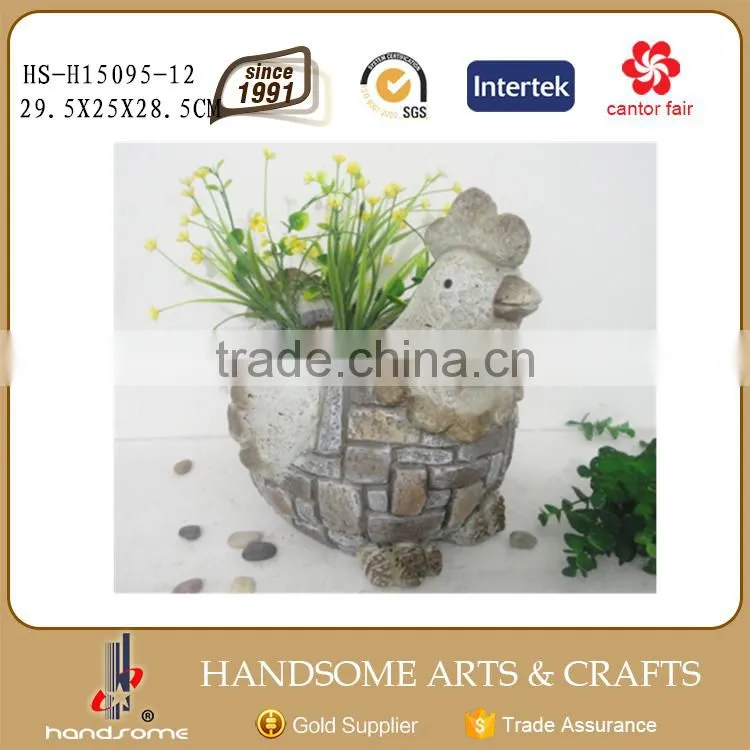 29.5CM Garden Flower Pot Magnesia Rooster Statue Chinese New Year Gifts
