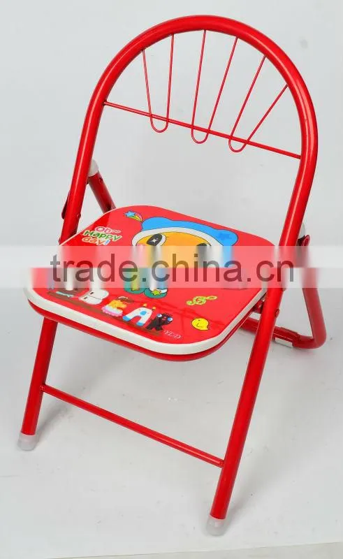 metal tube and plastic plate foldable child chair