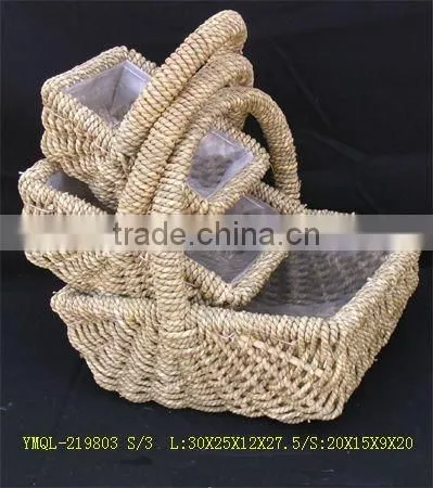 delicate seagrass basket