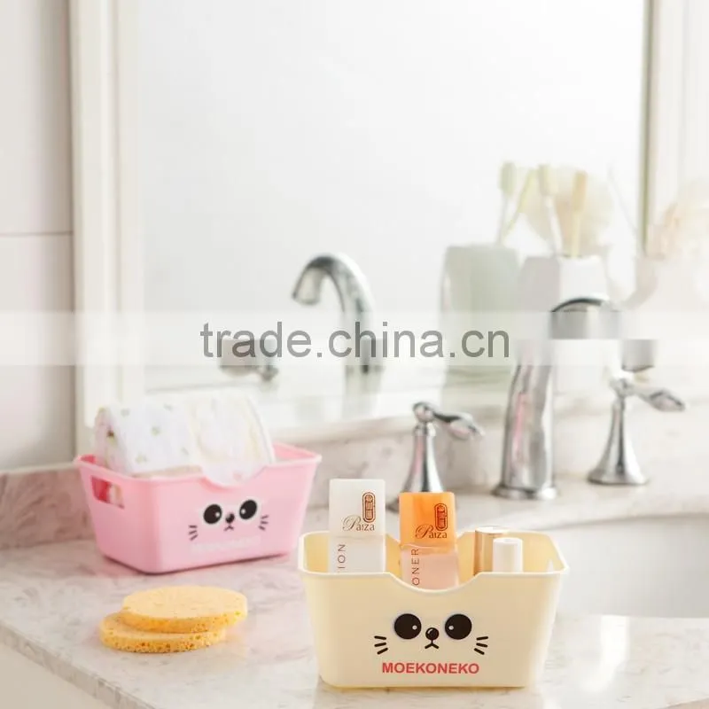 cute cartoon cat design Plastic desktop storage box