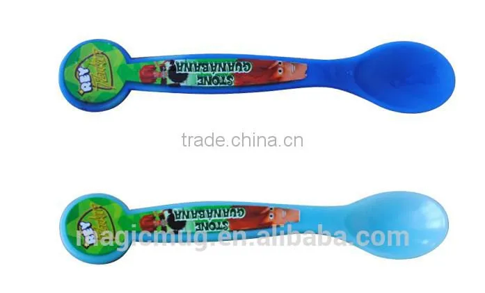 FDA SGS passed color changing plastic spoon frozen yogurt