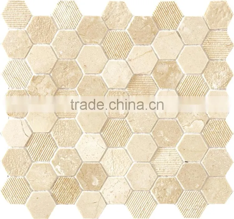 MM-CV239 Cheap price decorative natural stone hexagon marble stone mosaics
