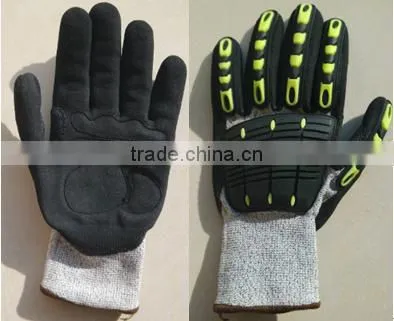 SunnyHope PVC coated oil resistant TPR Impact Gloves