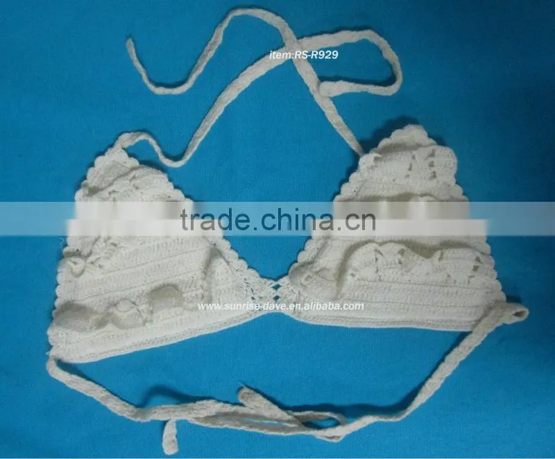 crochet bikini beige