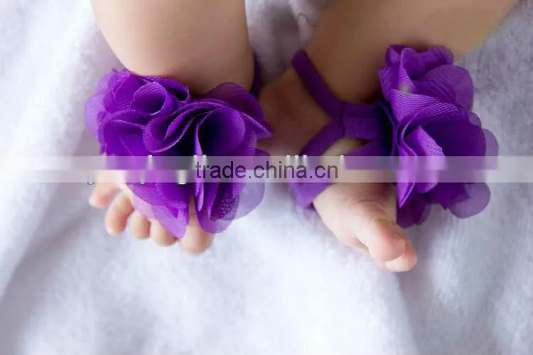 Gorgeous Baby girls barefoot sandals cute flower shoes soft infant shoes