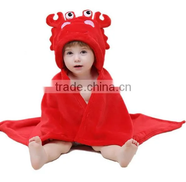 Competitive price snuggle cotton velour animals baby hooded towel wholesales