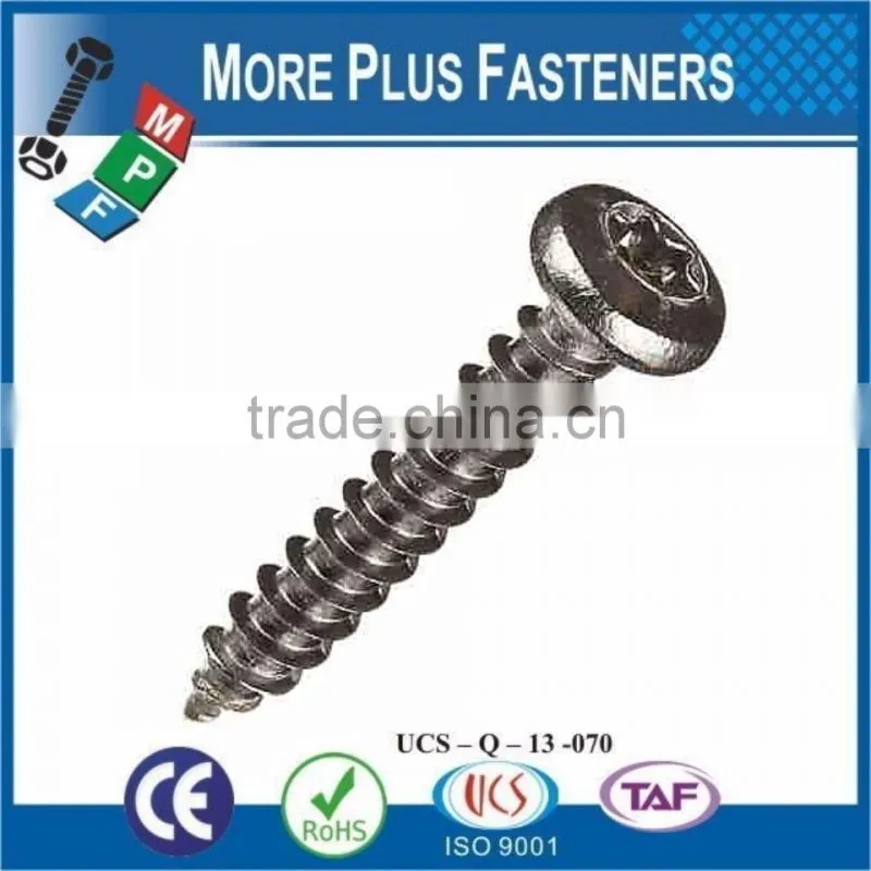 Made in Taiwan Zinc Plated Stainless Steel Black Oxide Sheet Metal Screw