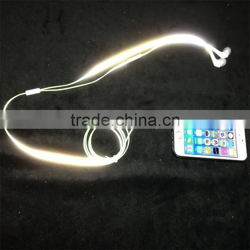 reflective headphone line/reflective earphone line/glow in the dark reflective