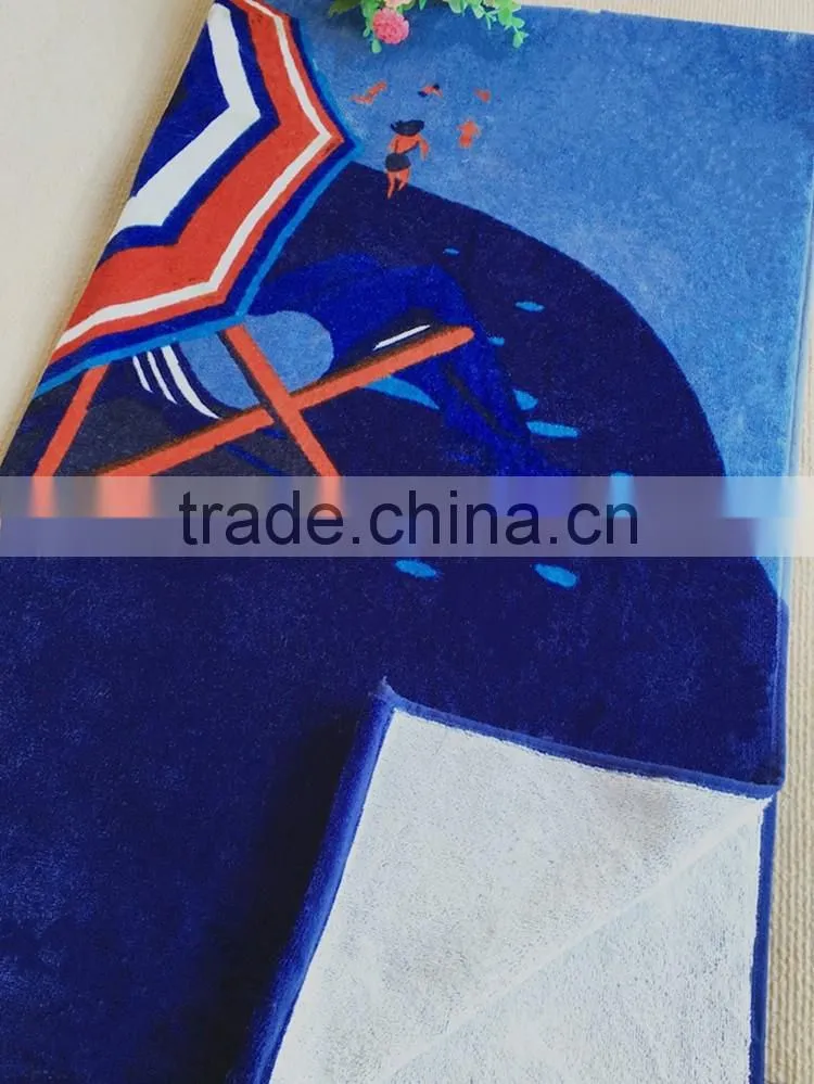 Soft touch reactive print microfiber swimming towel