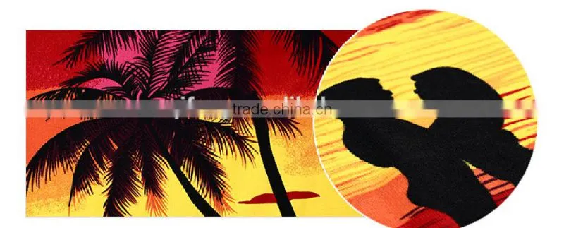 Colorful reactive print cotton bath/beach towel with high water absorption