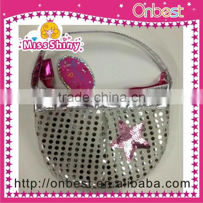 newest silver sequin tote sequin bag for kids