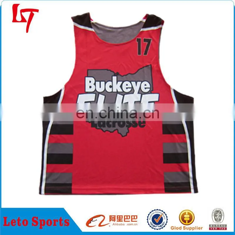 New design sportswear lacrosse jersey/ Cheap price custom women reversible lacrosse pennies