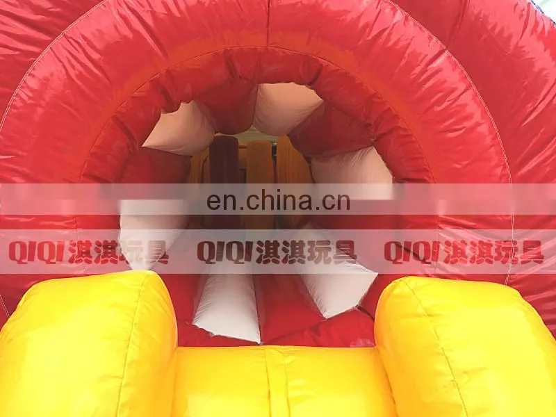 clown inflatable tunnel jumping castle with obstacle