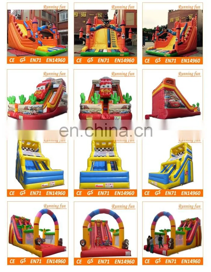 Outdoor play inflatable bouncy castle with water slide