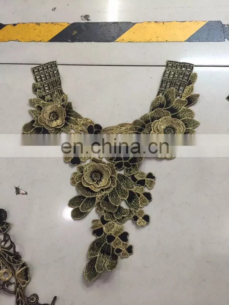 B-019 polyester collars simple lace neck designs embroidery embroidery applique
