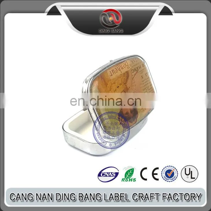 High Quality Cheap Epoxy Type And 2 Space Insert Type Rectangle Shaped Metal Small Pocket Pill Box