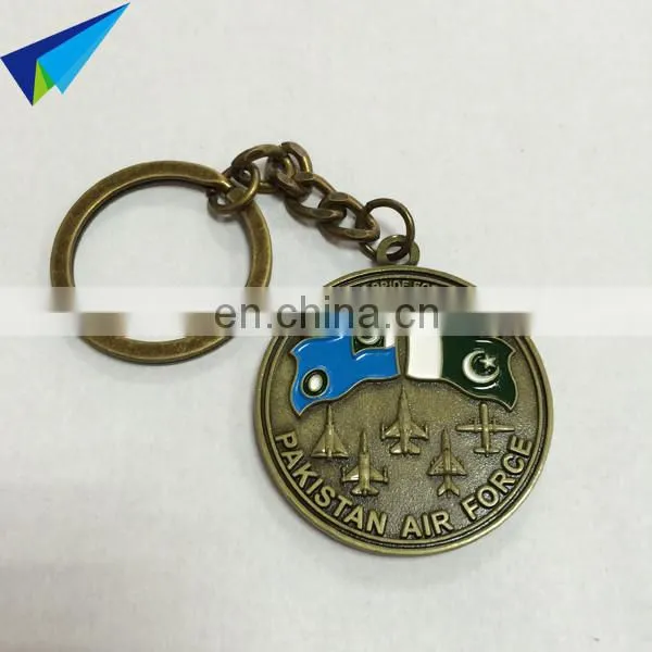 Popular style custom logo metal keychain no minimum order