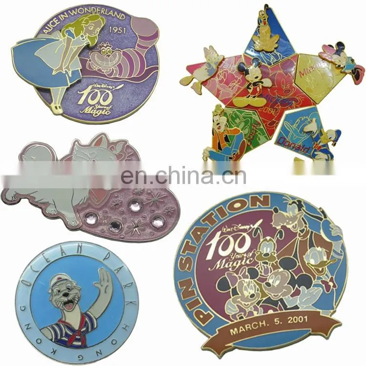 Wholesale Custom logo design metal iron clothing badge for working clothes school uniform