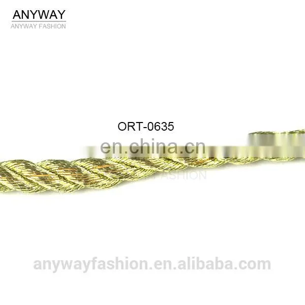Decorative gold rayon twisted cord