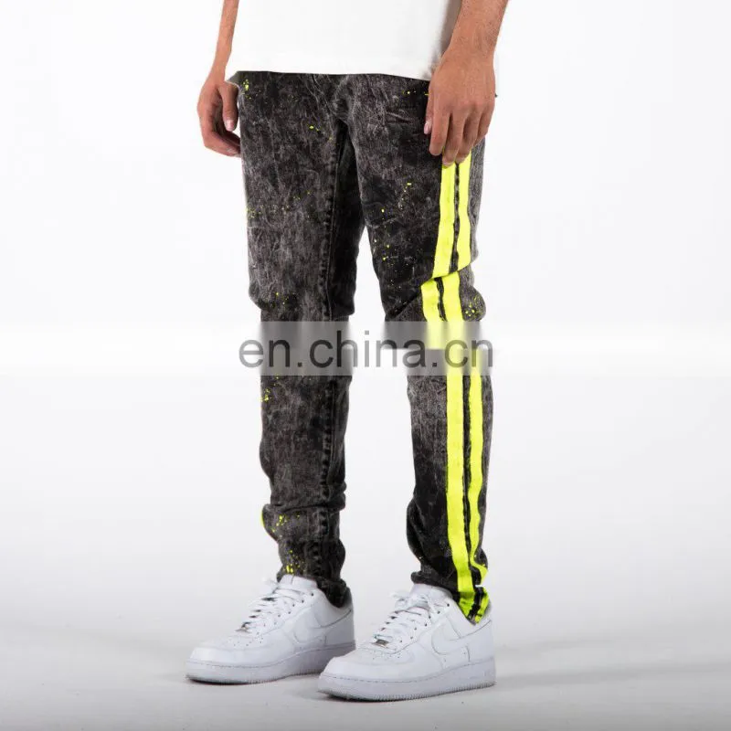 DiZNEW DongGuan Custom Grey Colour Double Side Track Jeans Men