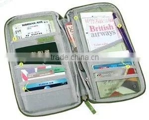 Blue Multi-Purpose/passport Case/Bag/Holder/Organizer for Card Money Ticket and more With Cosmos Cable Tie