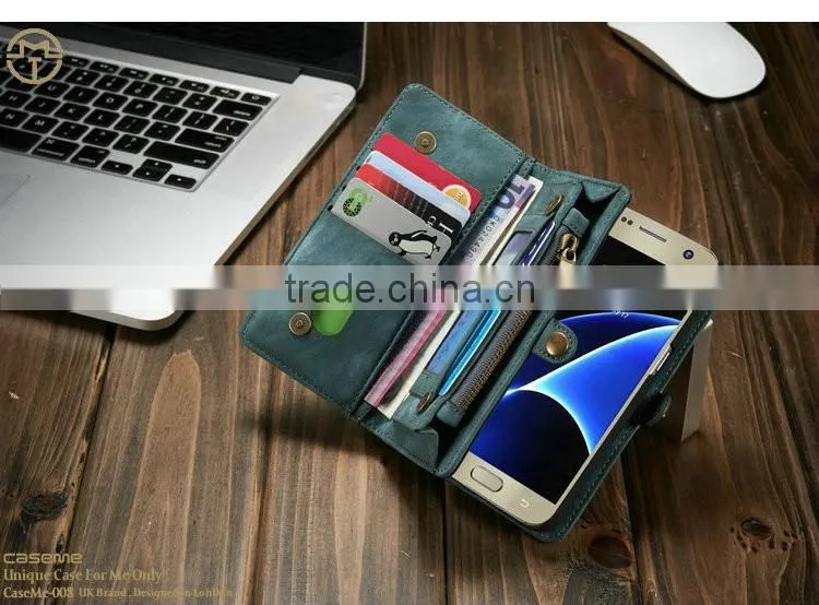 phone case displaying time on the case For Samsung s7 case leather with back card slot