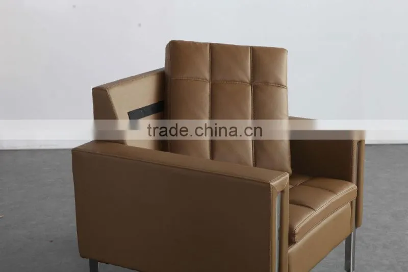 Deluxe small leather covered office sofa oem product
