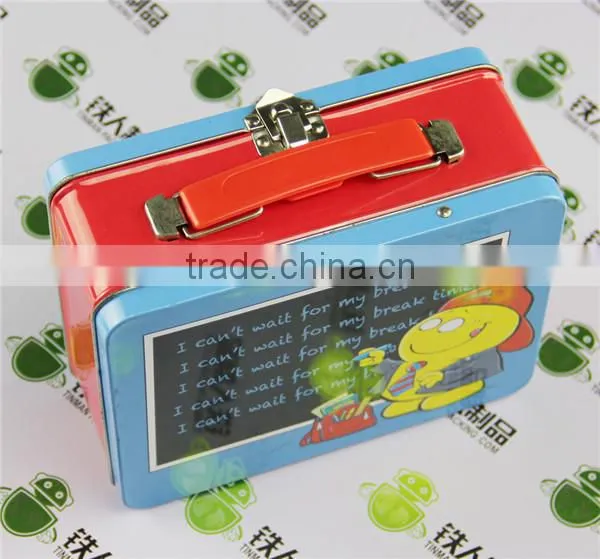 Square Tin Box with Lock