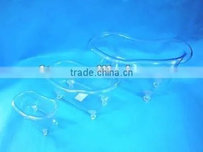 Plastic mini bathtub shape container golden/silver/red mini bathtub container