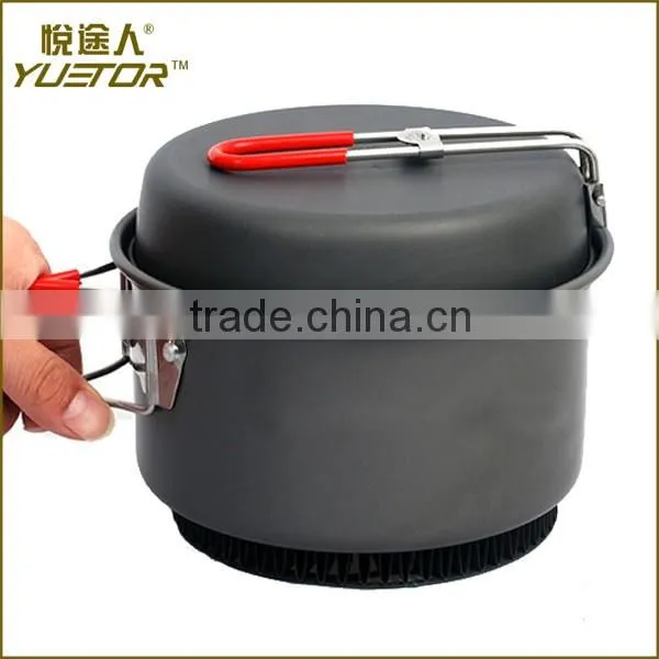 Compact Foldable Outdoor Camping Hiking Cookware Backpacking Cooking Picnic Pot Pan Bowl Set with Mesh Bag