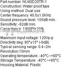 High quality parking ultrasonic sensor NU40D20TR-1