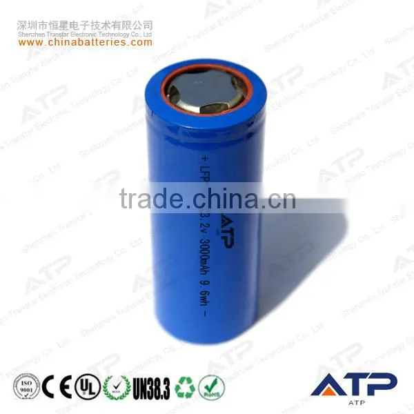 Hot!! lifepo4 26650 rechargeable battery 3.2v 3000mah / ifr 26650 3.2v rechargeable battery / 26650 lifepo4 battery