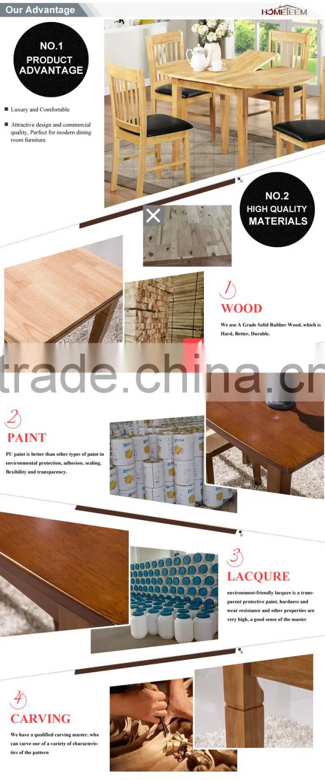 Small sofa wood table for restaurant furniture