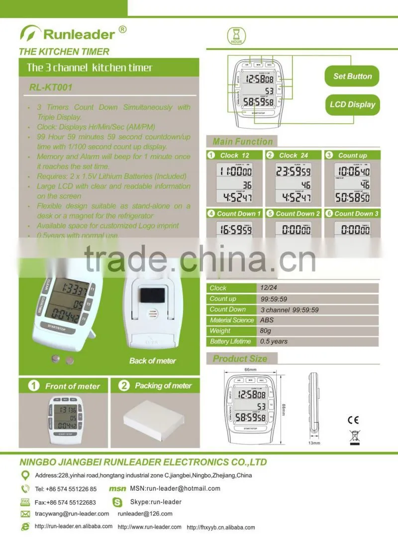 Digital Timer LCD Multi-Channel smart Kitchen Timer time 99 hours