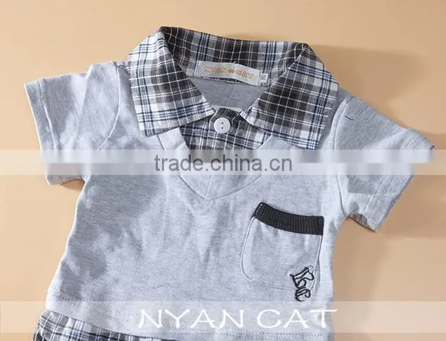 2016 New Arrival Baby Boy Kids Clothes Handsome Boy Jumpsuit Boy Lapel Rompers