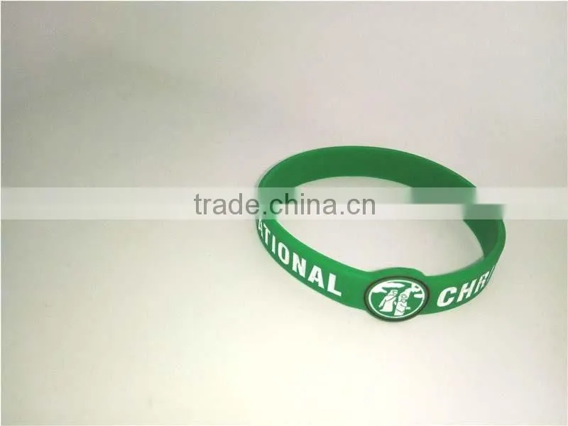 Novelty Style Green Silicone Bracelet Rubber Snap Slap Wristband Producer
