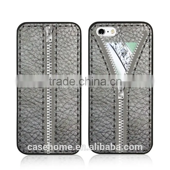 Unique Design for ViVo Y51 Back Cover Leather Case with Zipper Card Slot