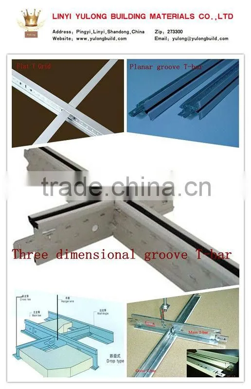 Metal Ceilng T-bars for ceiling system/T-grids