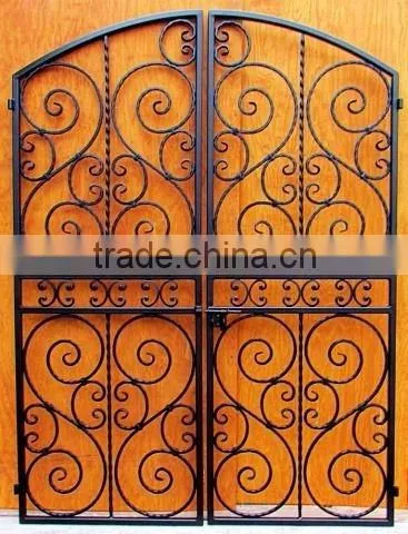 wrought iron cellar door with glass