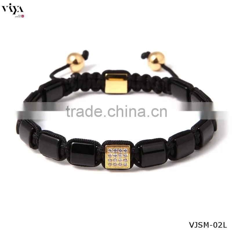 Bracelet Jewelry Charm Square Beads Mens Bracelets with Natural Stone bracelet