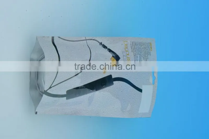 Hot Sales Resealable Earphone Stand Up Pouches,Standing up pouch Pouches