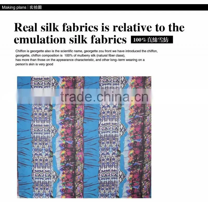 Supply 100% silk satin chiffon fabric