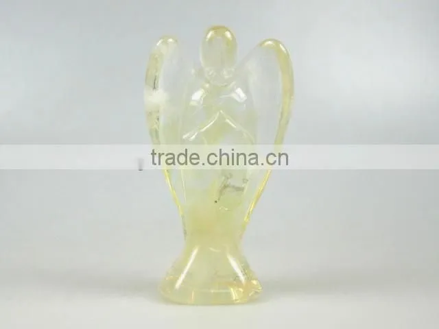beautiful Green Quartz Carved Angel for wholesale