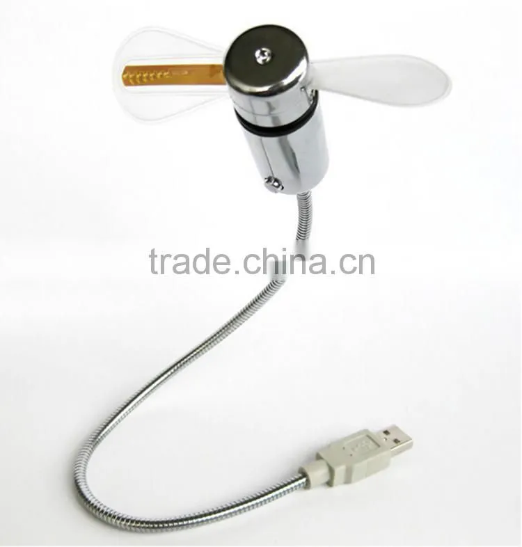 New OEM/ODM Logo Design Metal Flexible Small Electric Rechargeable USB Program LED Custom Message Fan