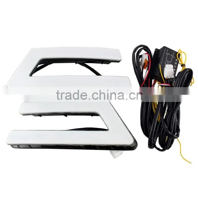 New LED Daytime Running Light for Fords Focuss 2011-2014 Fog Light with Amber Turn Signal DRL