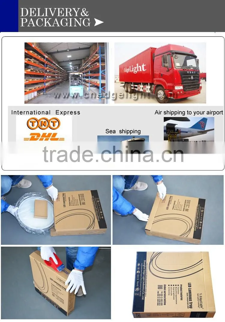 Edgelight LED tray for night bar , restaurant use , Party event accessories round bar tray