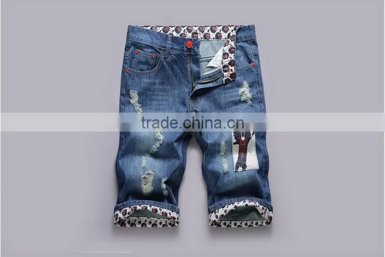 2014 Lastest Design Long Low Waisted Ripped Men Jean wear printed Washed Wholesale Popular Blue Men Jean Pants trouser