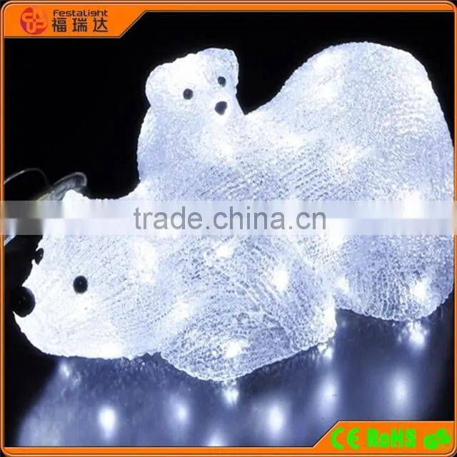 acrylic led 3d motif animal/mother baby polar bear christmas light